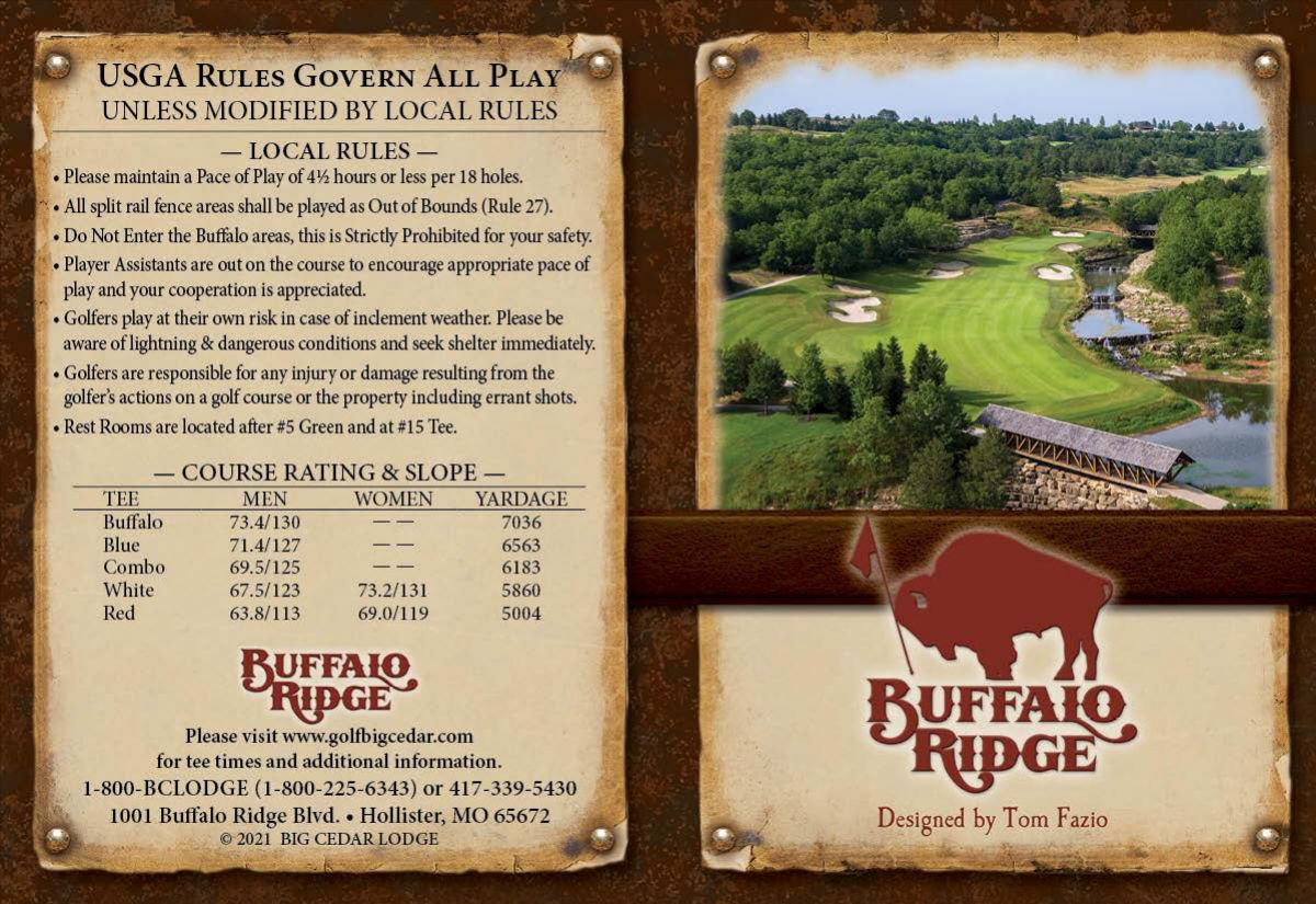 Buffalo Ridge Scorecard Front 9
