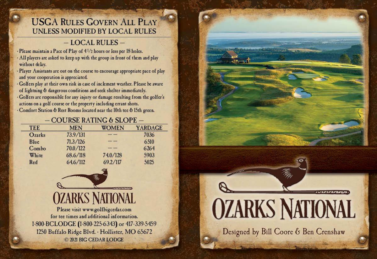 Ozarks National Scorecard Front 9